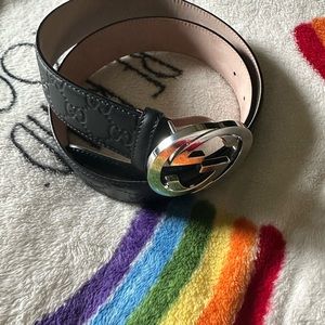 Gucci signature belt black us 30-32